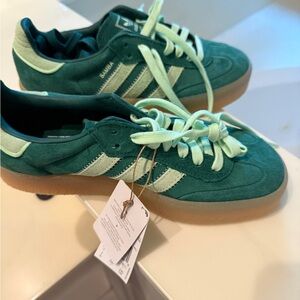 Adidas Samba Green Suede Sneakers